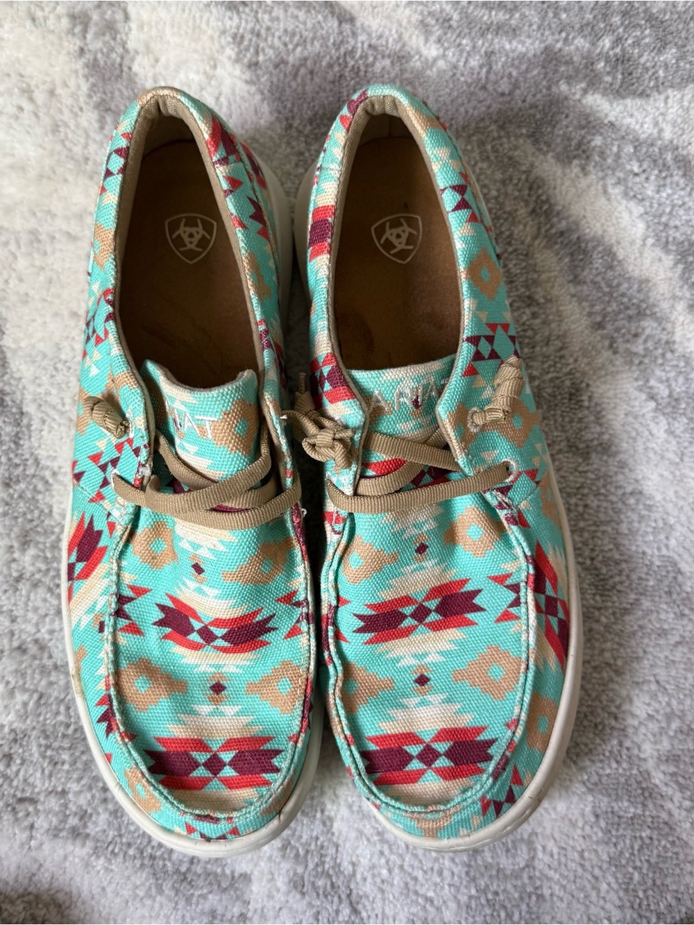Ariat Aztec Turquoise Saddle Blanket Hilo  Size 9B